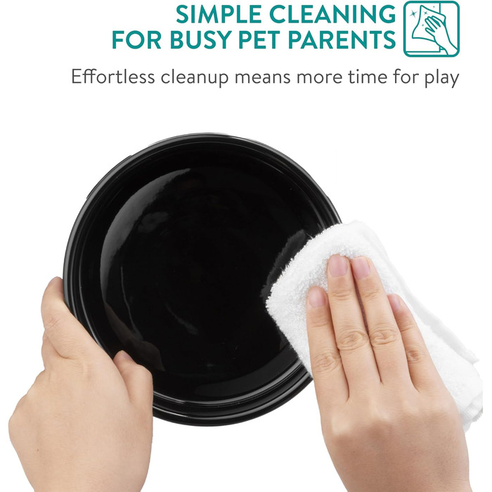 Набір мисок для собак Navaris (2 шт) з кераміки, чорно-білі, 700 мл, підходить для миття в посудомийній машині та використання в мікрохвильовці