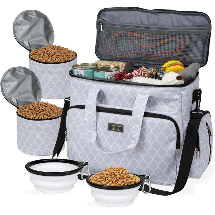 Сумка для подорожей з тваринами Baglher: набір для перевезення домашніх тварин з двома контейнерами для корму та складеними мисками