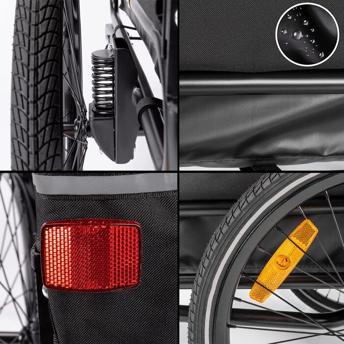 Причіп для собак CXWXC 2-в-1: велосипедний причіп та візок для собак з амортизаторами, сірий, вантажопідйомність 40 кг