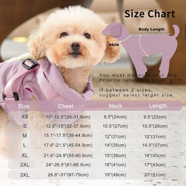 Тепла куртка для цуценят на шлейці, рожева, XS. М'яка, вітронепроникна жилетка для маленьких собак, тепла підкладка з флісу. (1 шт.)