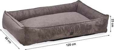 Собаче ліжко Hundebett Lotte Ribbed, коричневе, 120x80x23 см