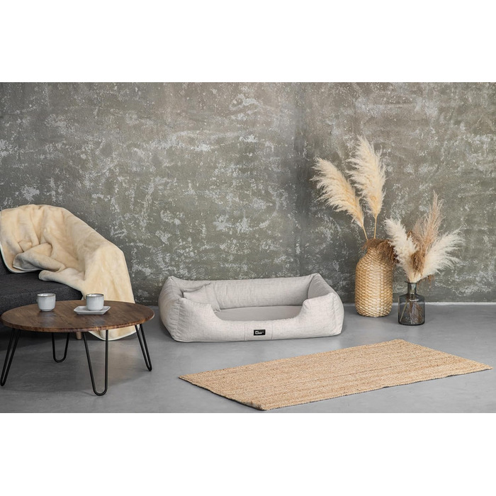 Ортопедичне ліжко для собак Bruno Grosse, середнього та малого розміру - подушка для собак, килимок для собак з тканини Aura - піна з пам'яті, м'яка, довговічна, стійка до зношування та розривів (L, кремовий) L, кремовий