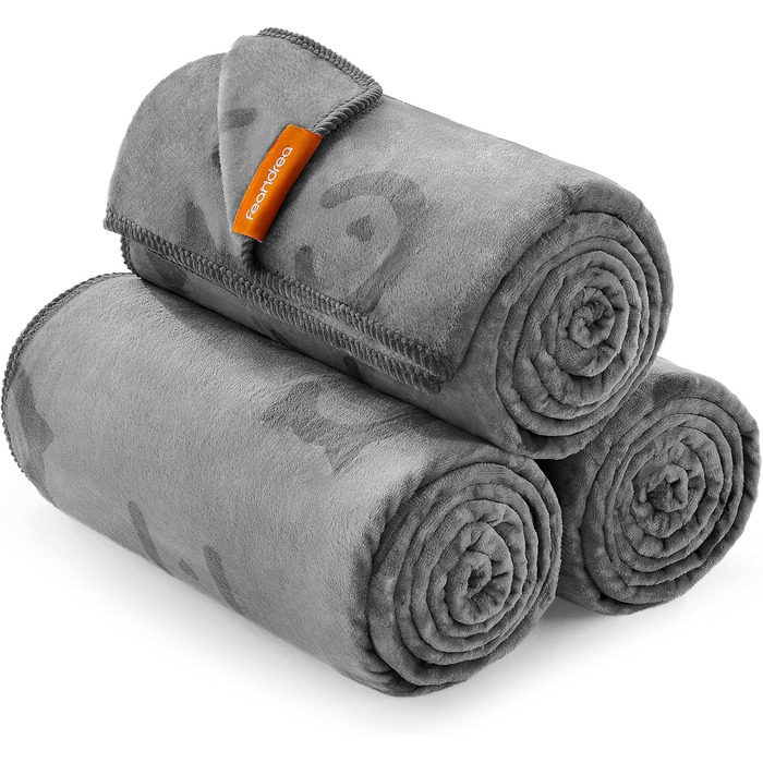 Набір з 3-х простирадл для собак Feandrea, 152x127 см, фланель, сірий, для середніх та великих собак, захист дивану