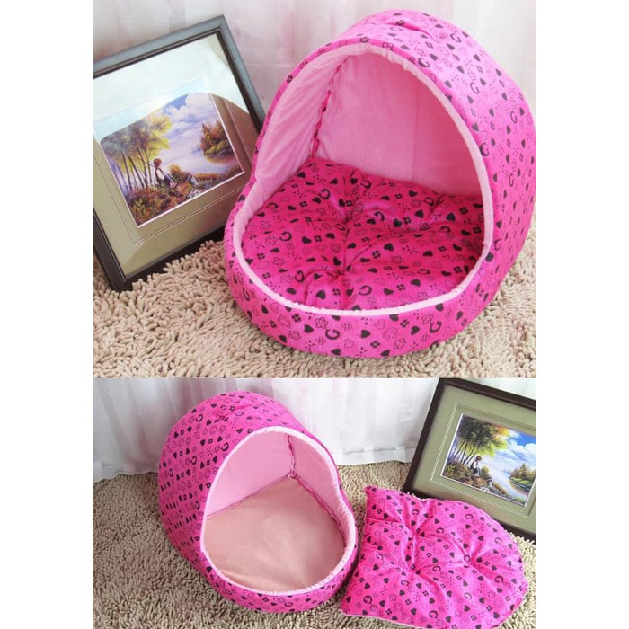 Кішка та собака лежанка, корзинка для собак | Затишна лежанка-будиночок для маленьких собак та котів (S:35*30*25см, L: 48*45*33см)