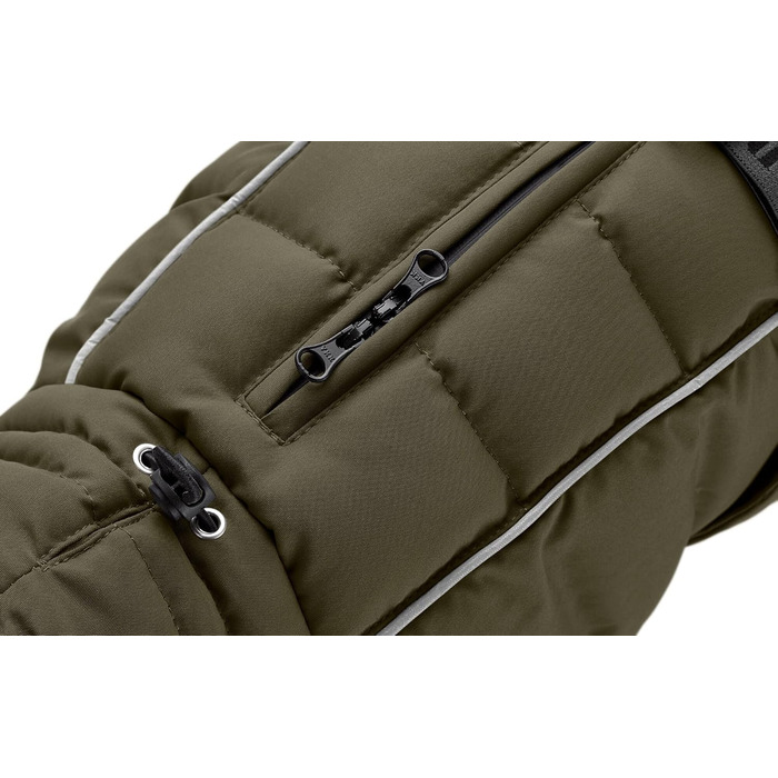 Накидка для собак HUNTER Paxson Mops & Co., оливковий колір, водонепроникна, з відбиваючими елементами, для маленьких собак