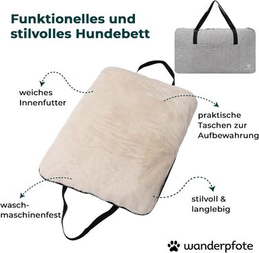 Ортопедичне лежанка для собак – подорожі, OekoTex та GSR сертифікат (M, кремовий)