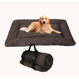 Транспортування лежанка для собак, килимки для собак у подорожі, 86 x 58 см, портативна лежанка для собак, лежанка для собак і котів, тепла ковдра для вулиці та дому, портативна лежанка для котів, складна, можна прати (колір: коричневий)