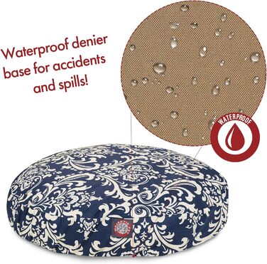 Кругле ліжко для домашніх тварин Majestic Pet, розмір M, 36.0' x 36.0' x 5.0' (42.0' x 42.0' x 5.0'), колір морська хвиля