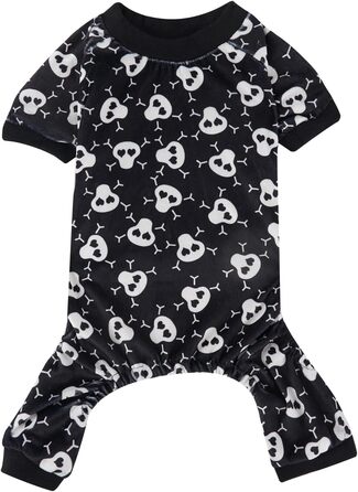 Піжама для собак з принтом черепа на Halloween, XL, біла. Костюм-піжама для собак, костюм на Хелловін, XL