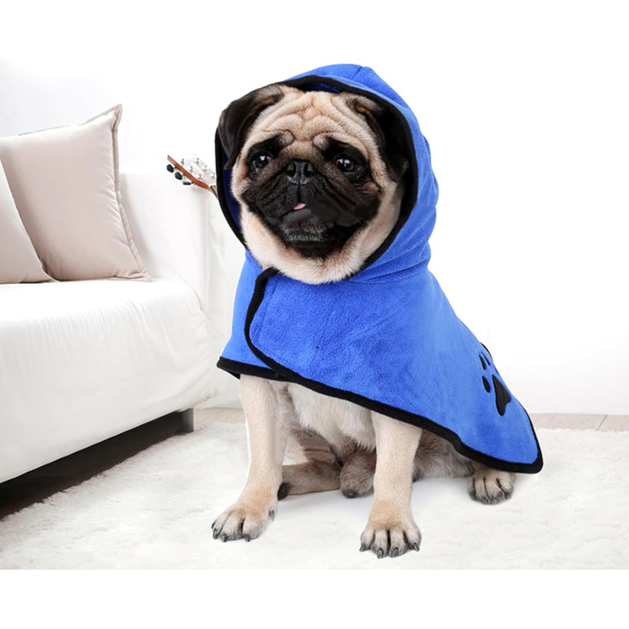 Піжама для котів та собак: вбираюче полотно, швидко сохне, синій L