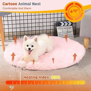 PETCUTE М'яке ліжко для собак, великих та середніх порід, 60х60 см, рожеве