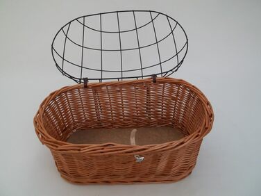 Велосипедний кошик для собак та котів, широкий з дерев'яним дном