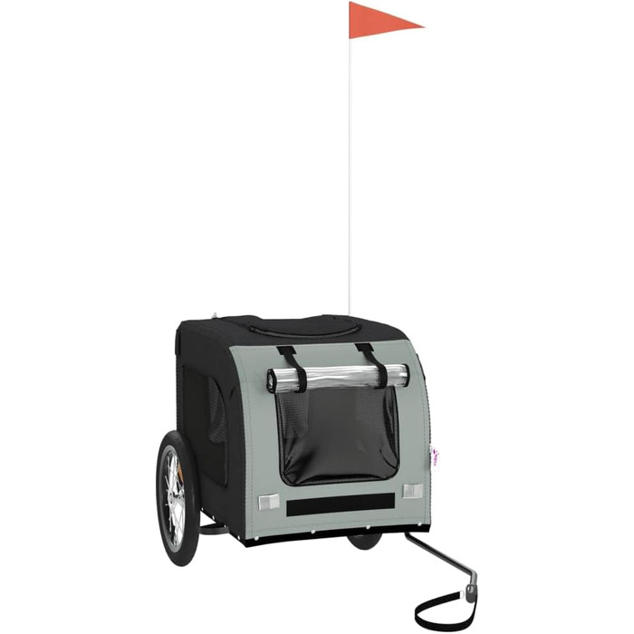 Festnight Причіп для велосипеда, переноска для собак, чорний та сірий (45 кг)