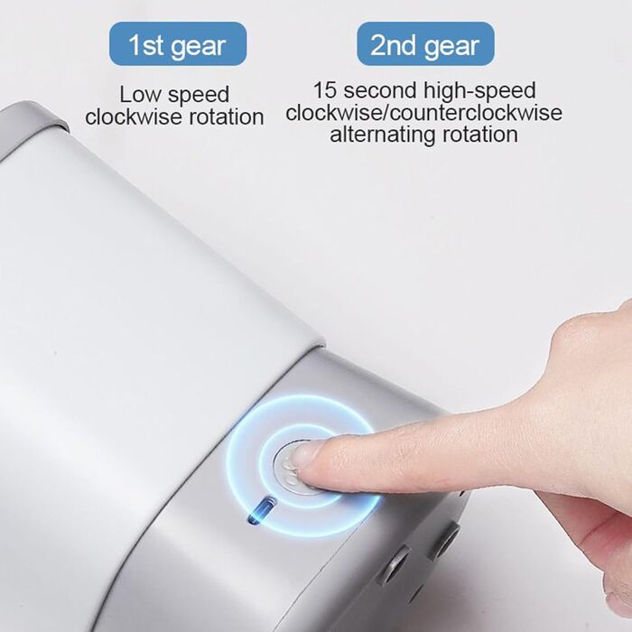 Автоматичний очищувач лап для собак, портативний, вологостійкий, 2 швидкості, аксесуари для догляду, ідеально для подорожей, кемпінгу та піших прогулянок (сірий)