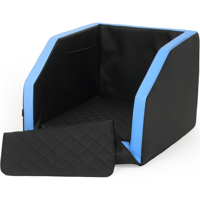 Автоматичне ліжко для собак у автокріслі Velinda, 55x70 см, чорно-біле/чорне/синє