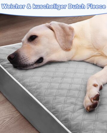 Ортопедичне ліжко для собак KSIIA, великі породи, 104x68x8 см, знімний, сірий