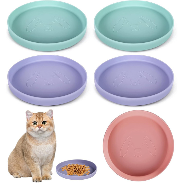 5 мисок для котів, силіконові миски для котів, широкі неслизькі миски для сухого та вологого корму