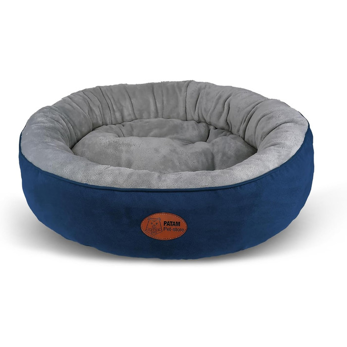 Кругле ліжко для собак та котів Fufi Large, 71 см, з м'якими краями, антиковзаюче, знімне, машинне прання