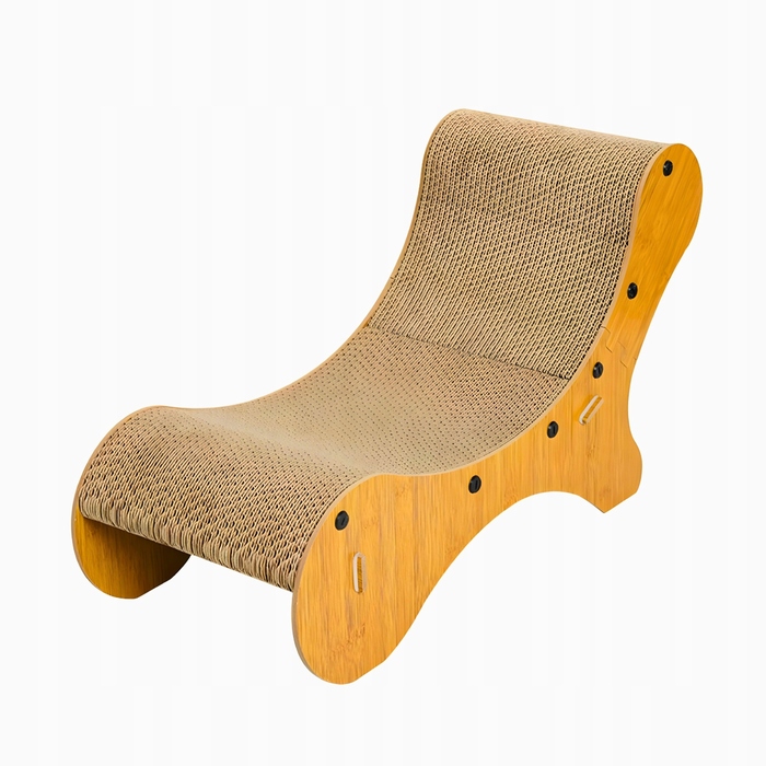 Низька картонна дряпалка для великих котів, коричнева, до 60 см