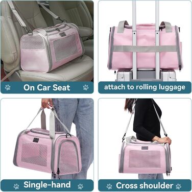 Транспортна переноска для котів та маленьких собак Petsfit, рожева, S