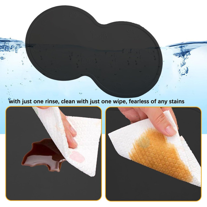 Силіконовий килимок для тварин, вологостійкий килимок для собак та котів з піднятими краями, 48 x 27 см