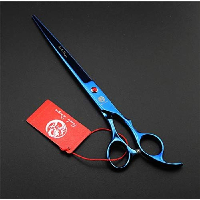 Набір для догляду за собаками Purple Dragon: вигнуті та фінішні ножиці, 20.3 см, блакитний