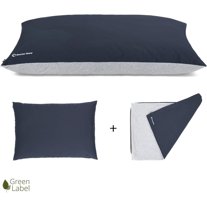 М'яке ліжко для собак великих порід Country від Doctor Bark, зелений колір, розмір L, легко миється, знімний чохол