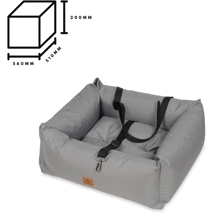Автокрісло для собак, переноска для тварин у машину, 56x51x20 см (Сірий)