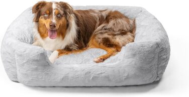 Лежак для собак Best Friends by Sheri Soothe & Snooze Lounge Lux, прямокутний, memory-foam, сірий, 91×69 см, знімний чохол, для великих порід