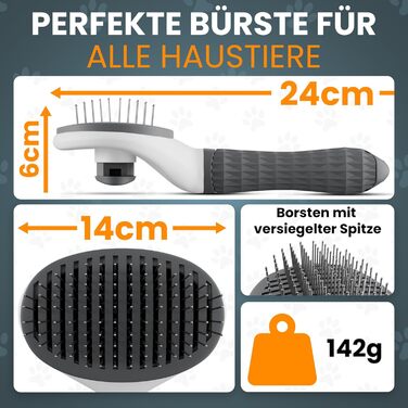 Набір щіток для котів та собак: для короткої та довгої шерсті. Включає ножиці для кігтів, зменшує випадіння шерсті, забезпечує блискуче хутро, легко очищаються натисканням кнопки. (Сірий)