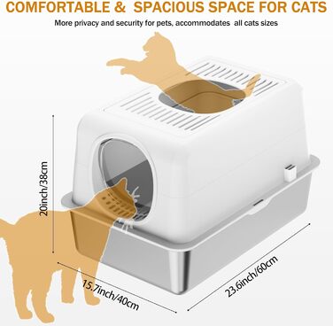 Туалет для котів homegroove з кришкою білий
