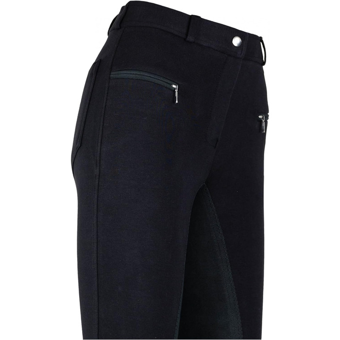 Штани для верхової їзди жіночі RL24 BASICLINE Vollbesatz, чорні