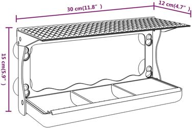 vidaXL Набір 2 акрилових годівниць для птахів на вікно, прозорі, 30x12x15 см