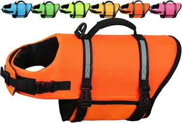 Світловідбиваюча рятувальна жилетка для собак AMZNOVA Rip Stop, XL, 79-97 см (обхват грудей)
