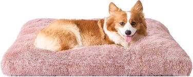 М'яке ліжко для собак EHEYCIGA, великі породи XXL, 120x90 см, рожеве, знімний чохол, неслизьке, з довгим плюшем
