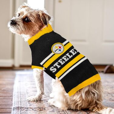 Теплий светр для собак Pittsburgh Steelers, розмір S, в'язаний, з логотипом NFL, для великих і малих собак