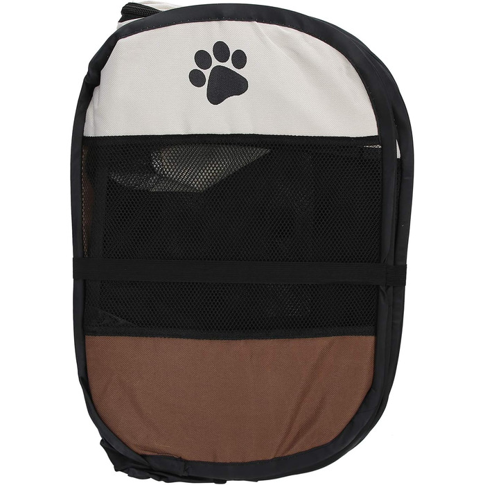 Складане зоо-намет для тварин 8-секційний з бічною сіткою – вольєр для домашніх тварин з блискавками для використання в приміщенні та на вулиці, для подорожей, кемпінгу 68 x 45 см (колір кава)