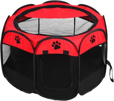 Переносний вольєр для тварин Garosa, ігровий намет для собак, котів, кроликів (червоний)