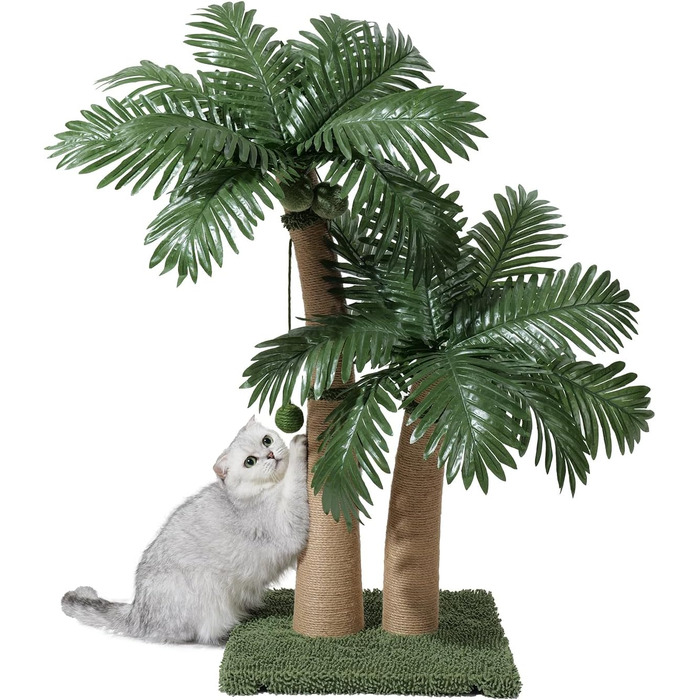 Котячий когтетоп Furlogy - 92 см, з мотузкою та інтерактивними м'ячиками, для дому, гнучкий, Стиль C