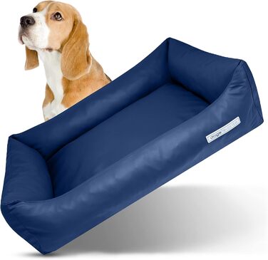Лежанка для собак - миюча корзинка для собак - якісне собаче ліжко - захищає суглоби - міцна лежанка - корзинка для собак - темно-синій, розмір M, 100 x 75 см