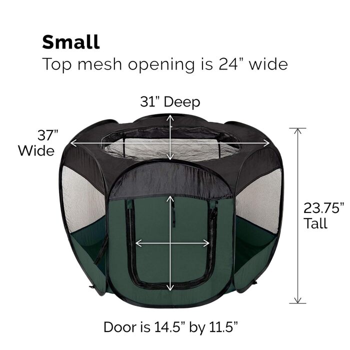 Furhaven Переносне вольєр для собак та котів, складаний майданчик/загорожа для дому та вулиці з блискавкою, зелений та рожевий, XL зелений/рожевий (Hunter Green, Small)