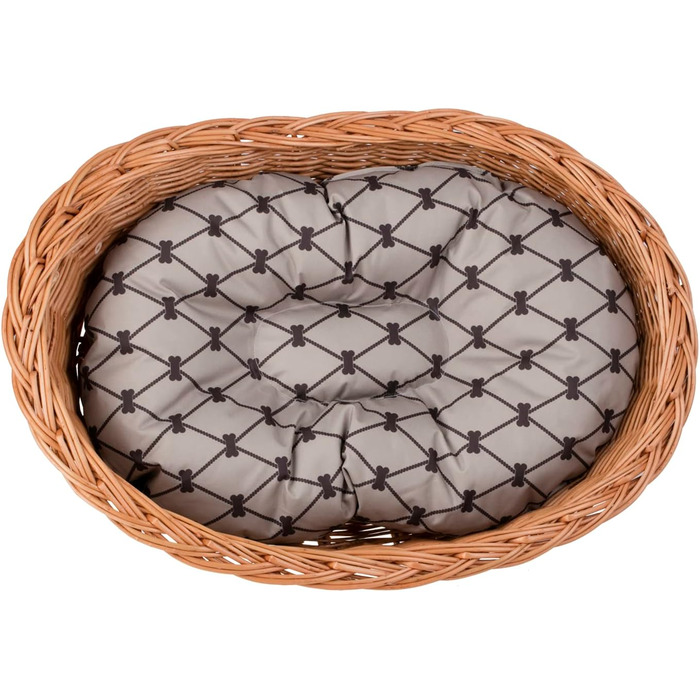 Корзина для собак з ротангу, корзина для тварин, корзина для котів (Бежева, 100x75 H27)