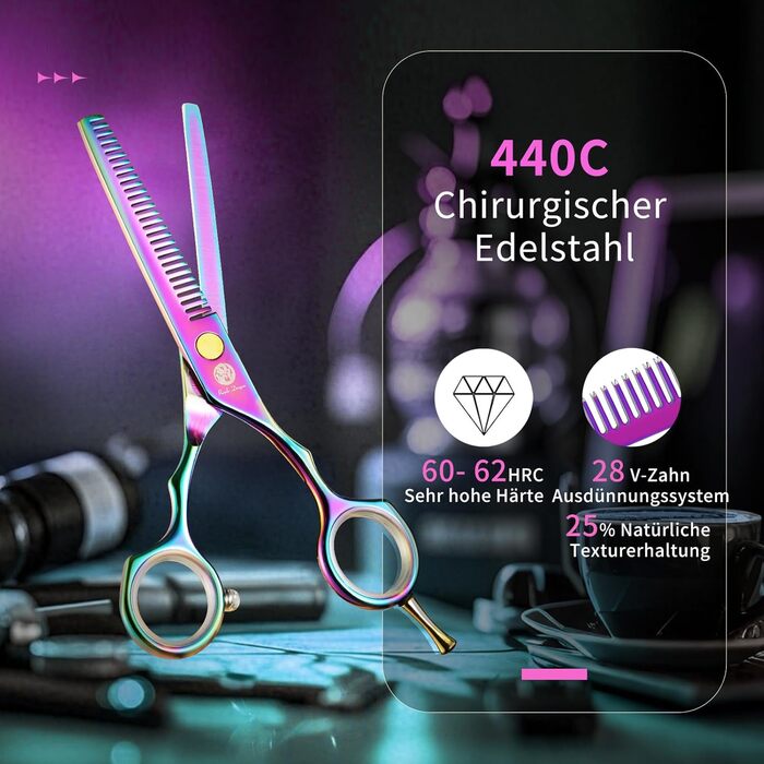 Професійні перукарські ножиці Purple Dragon 5.5 дюймів - набір для стрижки жінок та чоловіків