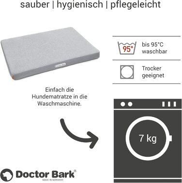 Ортопедичний лежак для собак Doctor Bark з флісовою поверхнею, великий розмір (L - 100x70 см), світло-сірий