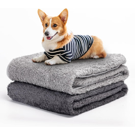 Плед для собак та котів Nobleza: м'який флісовий плед 100x80 см (темно-сірий та світло-сірий)