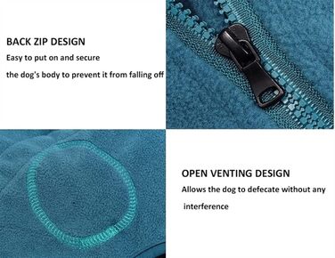 Теплий зимовий одяг для собак, флісовий пуловер з ніжками, регульований халат для тварин з капюшоном для коргі, підходить для цуценят, маленьких, середніх та великих собак (Колір: Синій, Розмір M Синій)