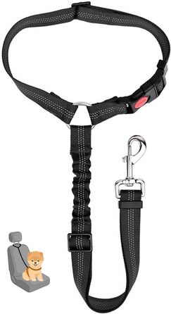 Авторемні безпеки для собак, 2 шт., регульовані, автокрісло для тварин, котів та собак (Чорний, 1 упаковка)