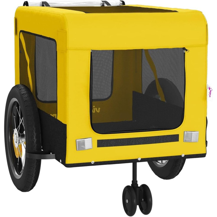 Причіп для велосипеда ZEYUAN для собак (жовто-чорний), оксфордська тканина та сталь, вантажний причіп, ручний візок