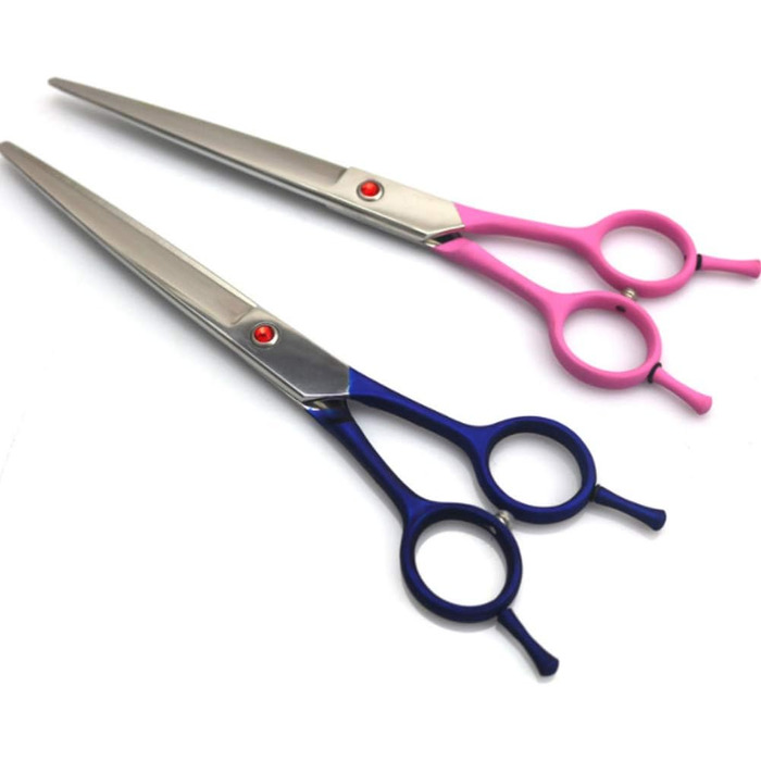 Професійні ножиці для грумінгу собак, 7,5 дюймів, прямі, преміум-сталь, для котів та маленьких собак, для стрижки та догляду, рожеві