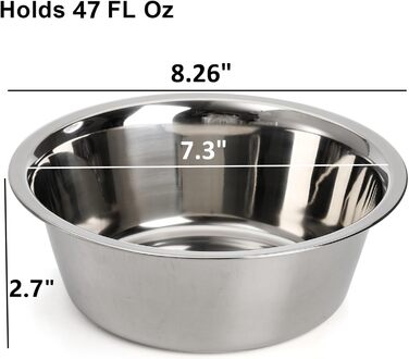Набори мисок для собак та котів DEAYOU з нержавіючої сталі (4 шт.), 21 см, 1.3 л